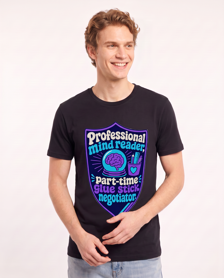 Teacher Gift Men's Black T-Shirt - Professional mind reader, part-time product image 3