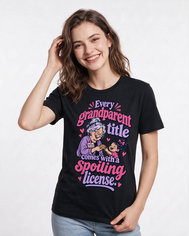 Grandparent Black T-Shirt for Women – Everyday Expression Graphic Tee product image 1