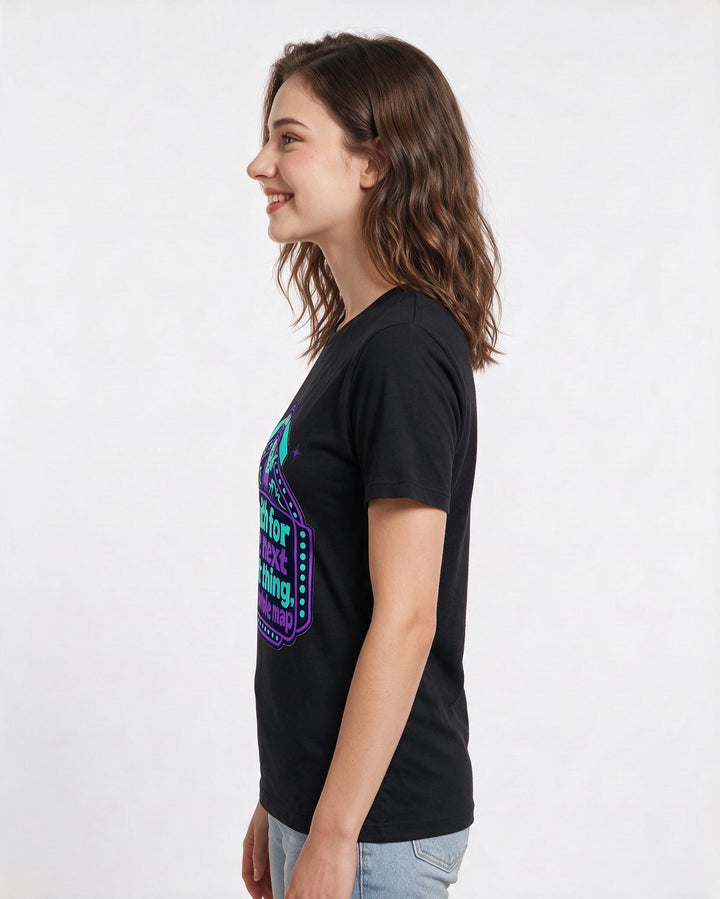 Graphic Women's Black T-Shirt - Faith for the next right thing, not product image 2