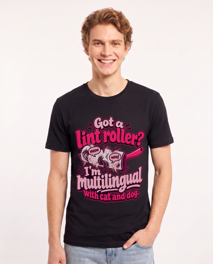 Cat Lover Black T-Shirt for Men – Everyday Expression Graphic Tee product image 3