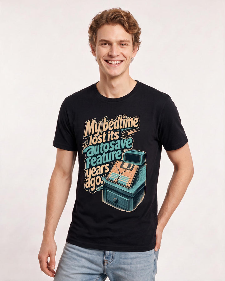 Funny Gaming Men's Black T-Shirt – My bedtime lost its autosave feature product image 3