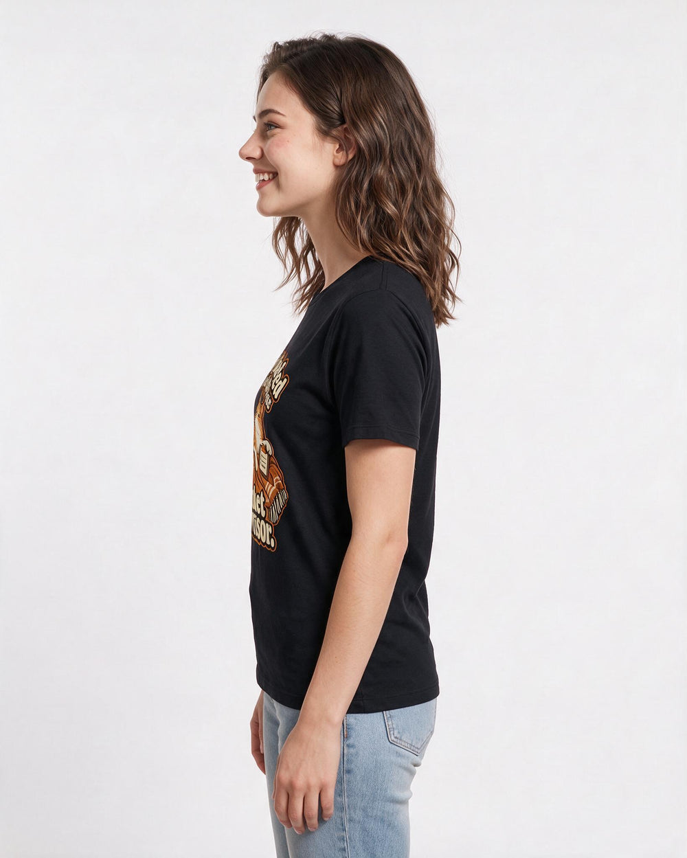 Cat Lover Black T-Shirt for Women – Everyday Expression Graphic Tee product image 2