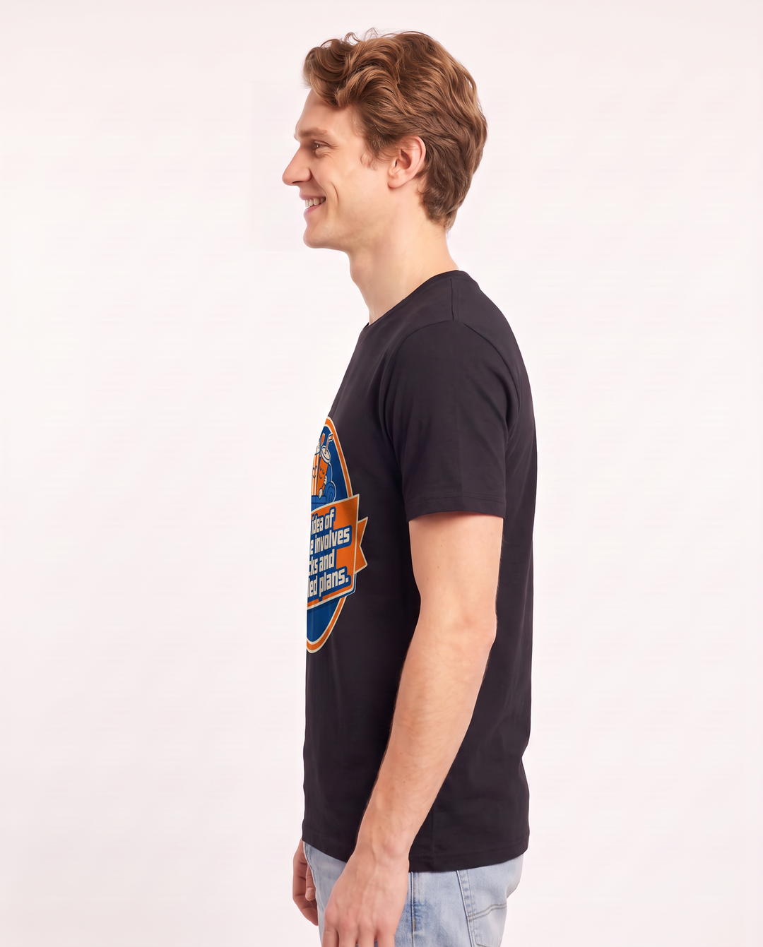 Our idea of romance involves snacks and canceled plans. - Men's Black T-Shirt product image 3