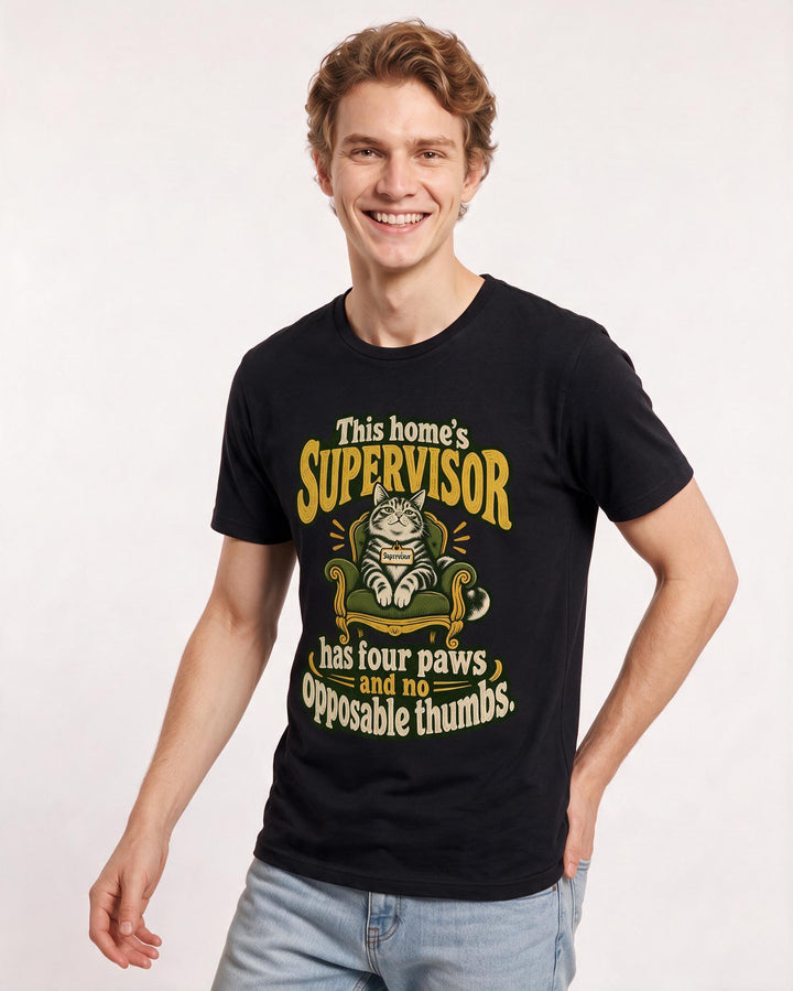 Cat Lover Black T-Shirt for Men – Everyday Expression Graphic Tee product image 1