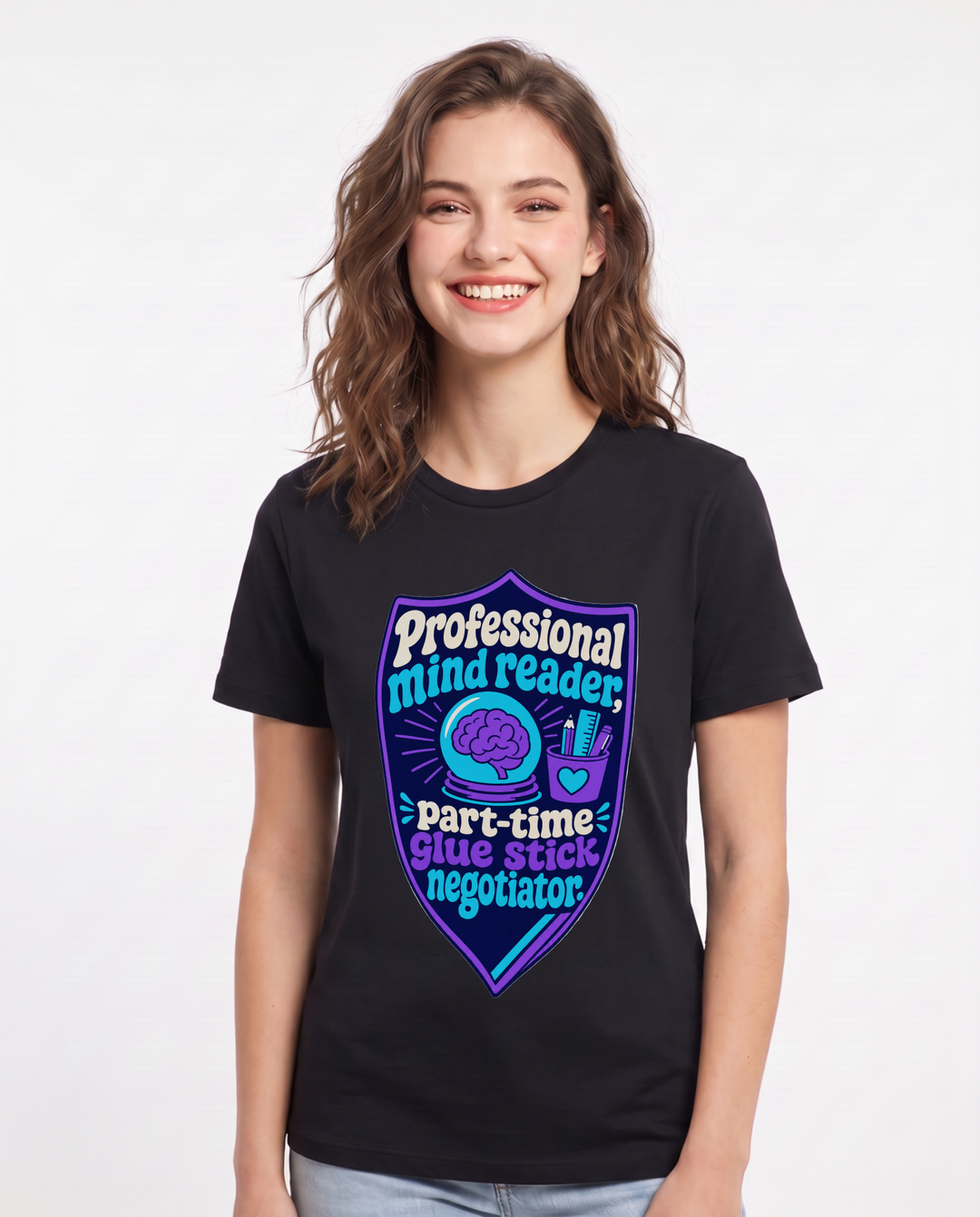 Teacher Gift Women's Black T-Shirt - Professional mind reader, product image 1