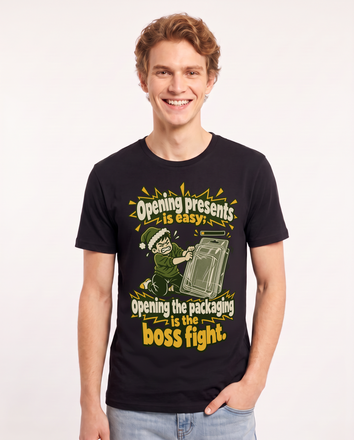 Christmas Black T-Shirt for Men – Holiday Theme Graphic Tee product image 3