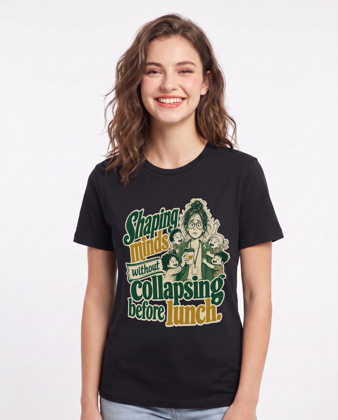 Teacher Black T-Shirt for Women – Everyday Expression Graphic Tee product image 3
