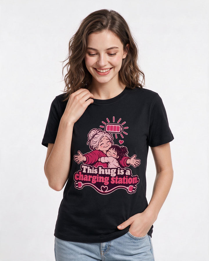 Grandparent Black T-Shirt for Women – Everyday Expression Graphic Tee product image 1