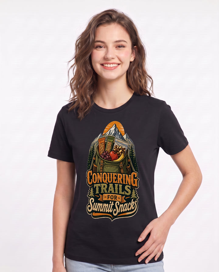 Conquering Trails for Summit Snacks Women's Black T-Shirt product image 1