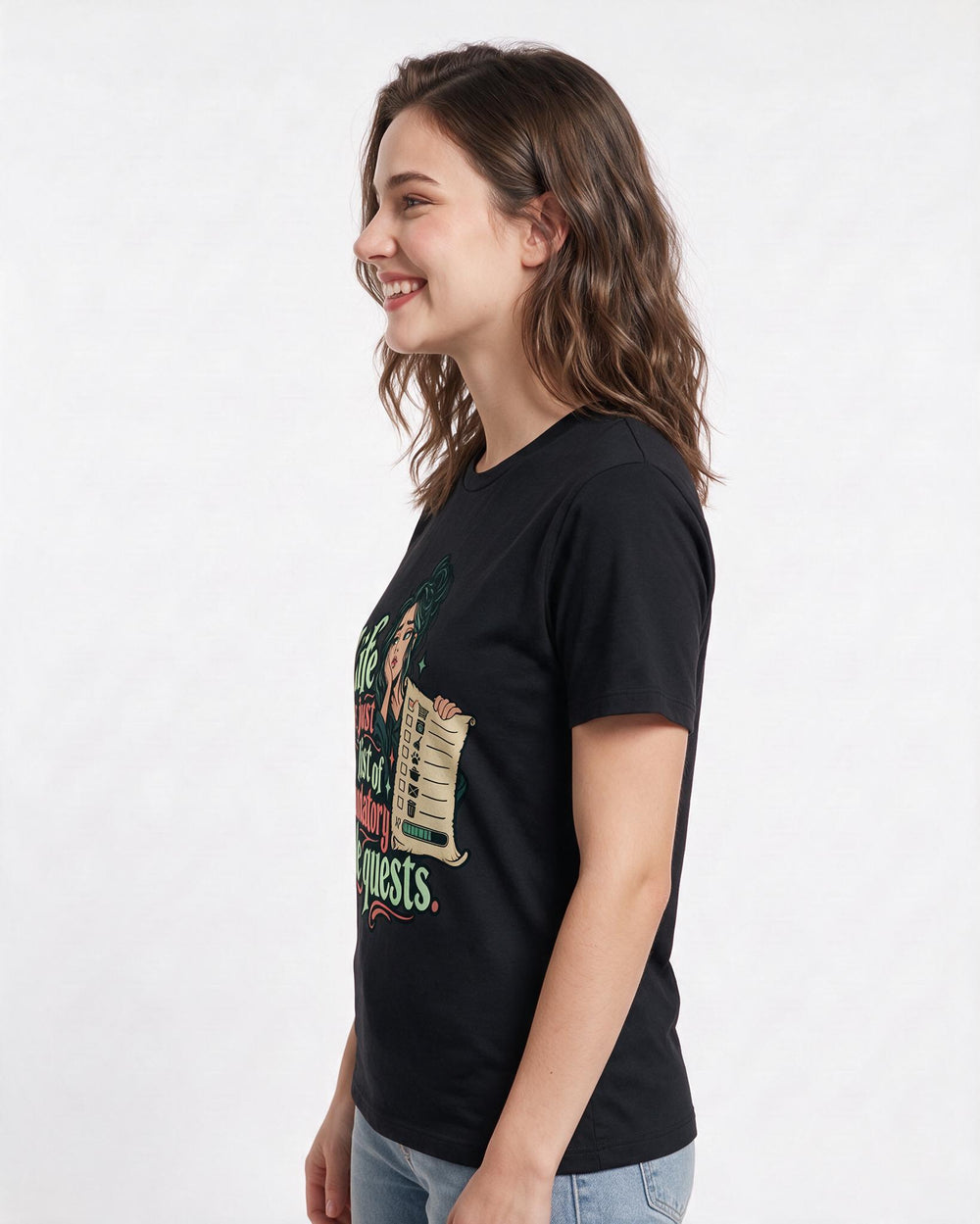 Gaming Black T-Shirt for Women – Game Night Graphic Tee product image 2