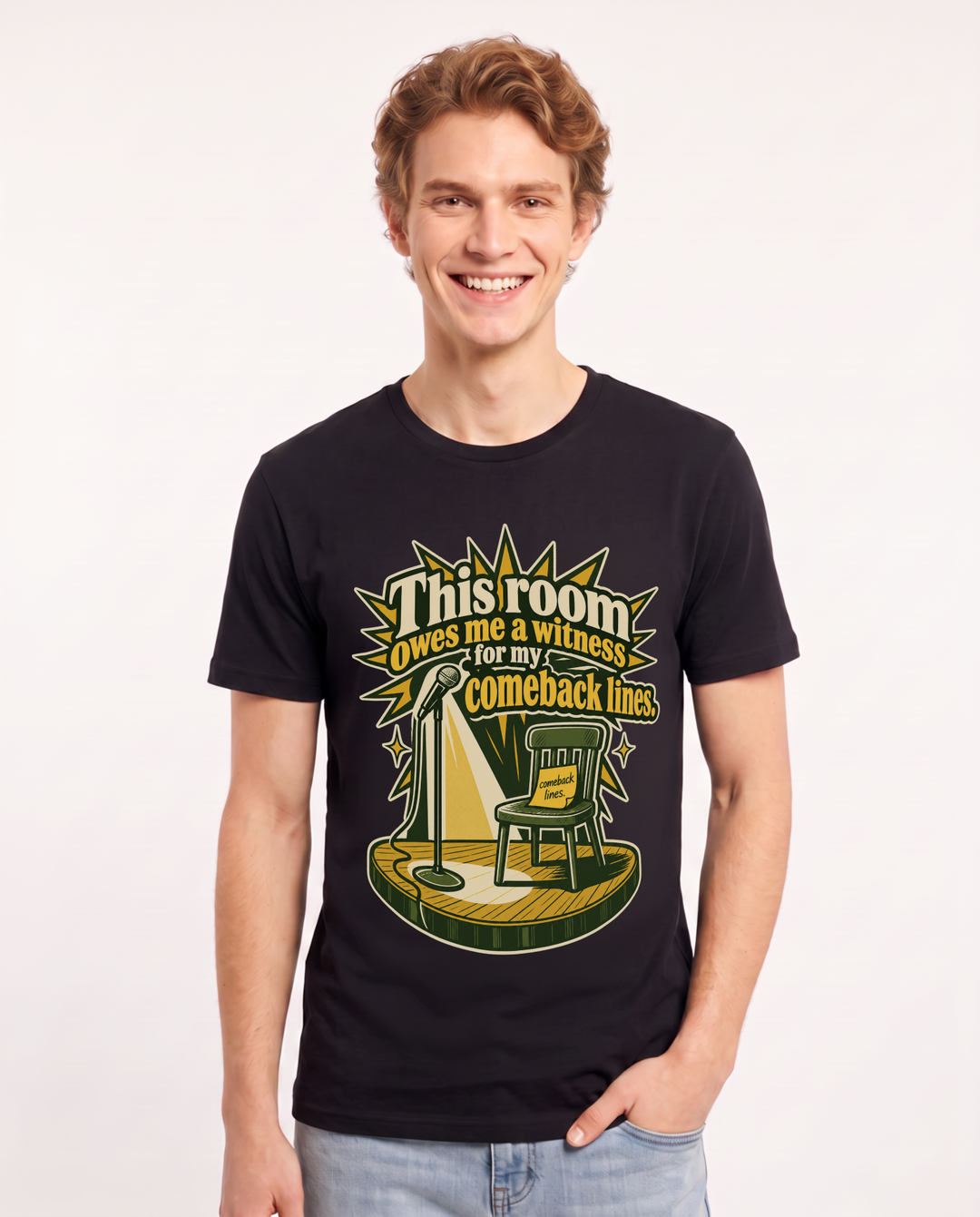 Meme Black T-Shirt for Men – Everyday Expression Graphic Tee product image 3