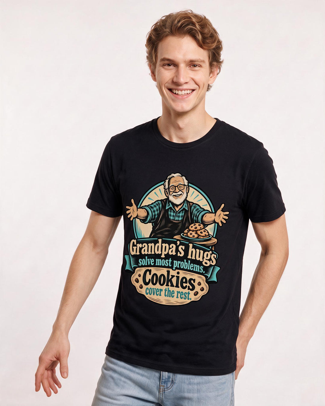 Grandparent Black T-Shirt for Men – Everyday Expression Graphic Tee product image 1