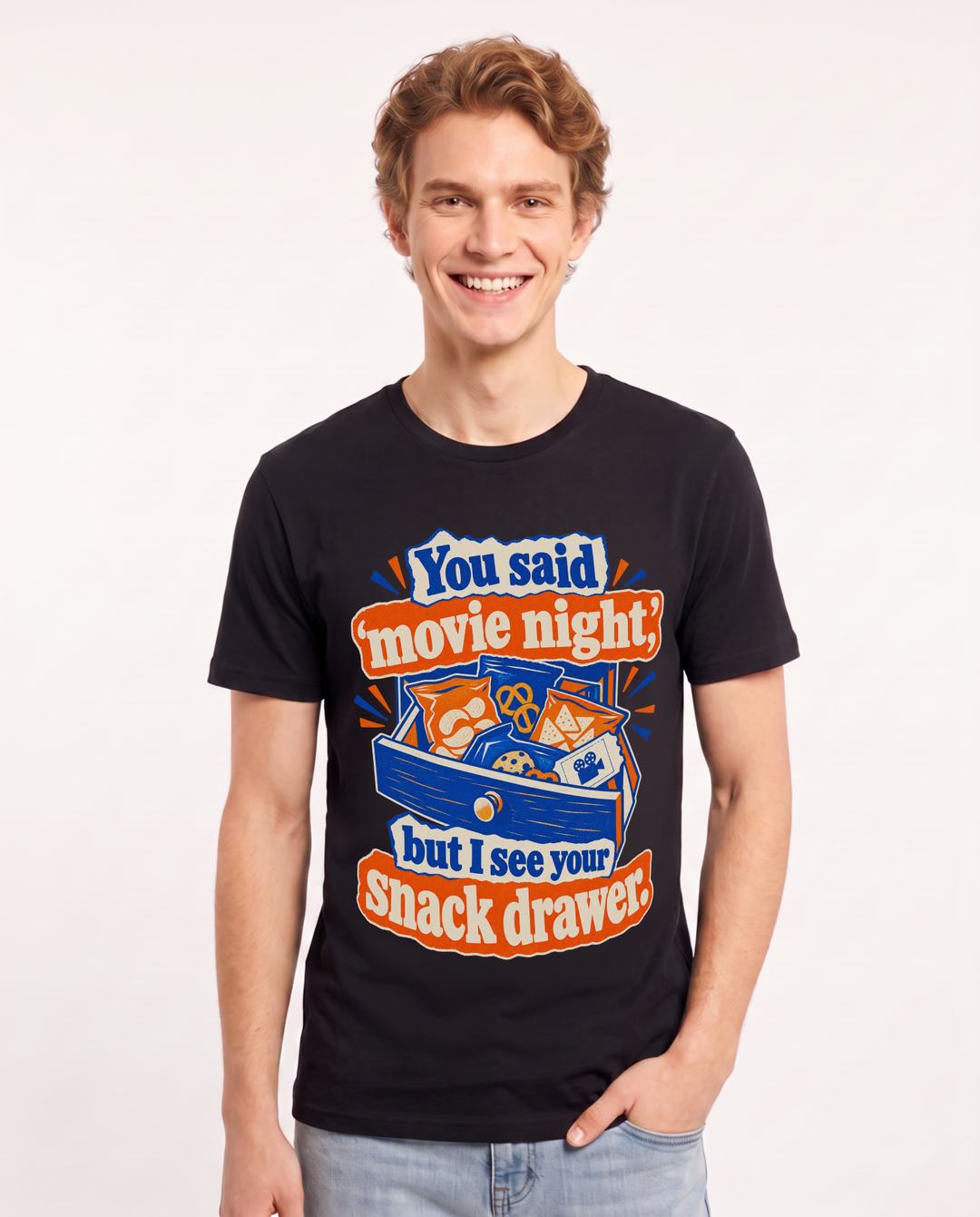 Couples Black T-Shirt for Men – Everyday Expression Graphic Tee product image 3