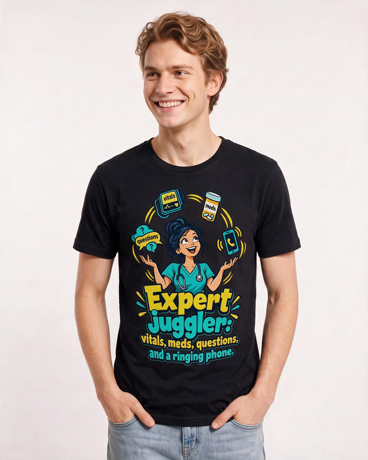 Nurse Black T-Shirt for Men – Nursing Life Graphic Tee product image 1