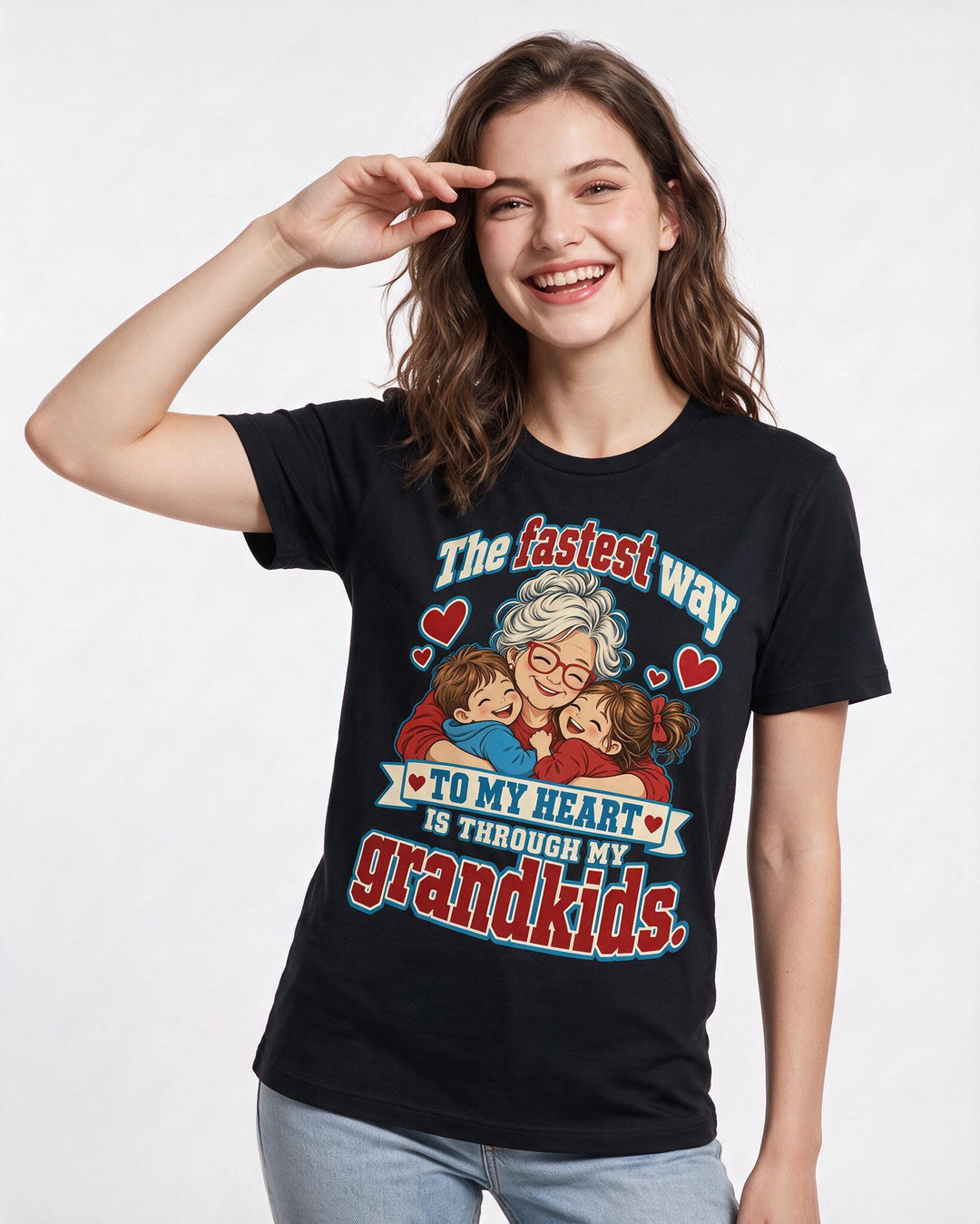 Grandparent Black T-Shirt for Women – Everyday Expression Graphic Tee product image 1