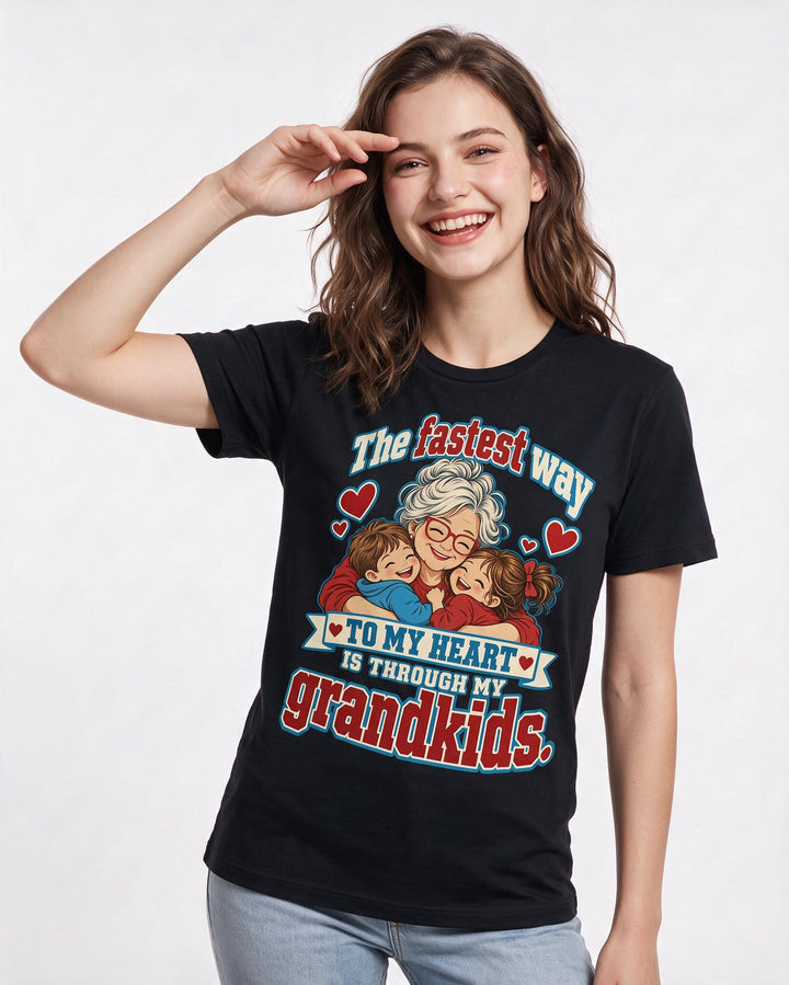 Grandparent Black T-Shirt for Women – Everyday Expression Graphic Tee product image 1