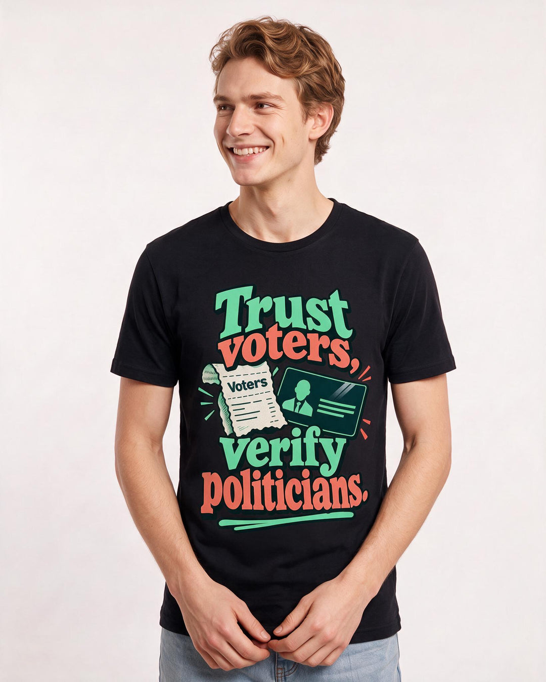 Political Statement Black T-Shirt for Men – Everyday Expression Graphic Tee product image 1