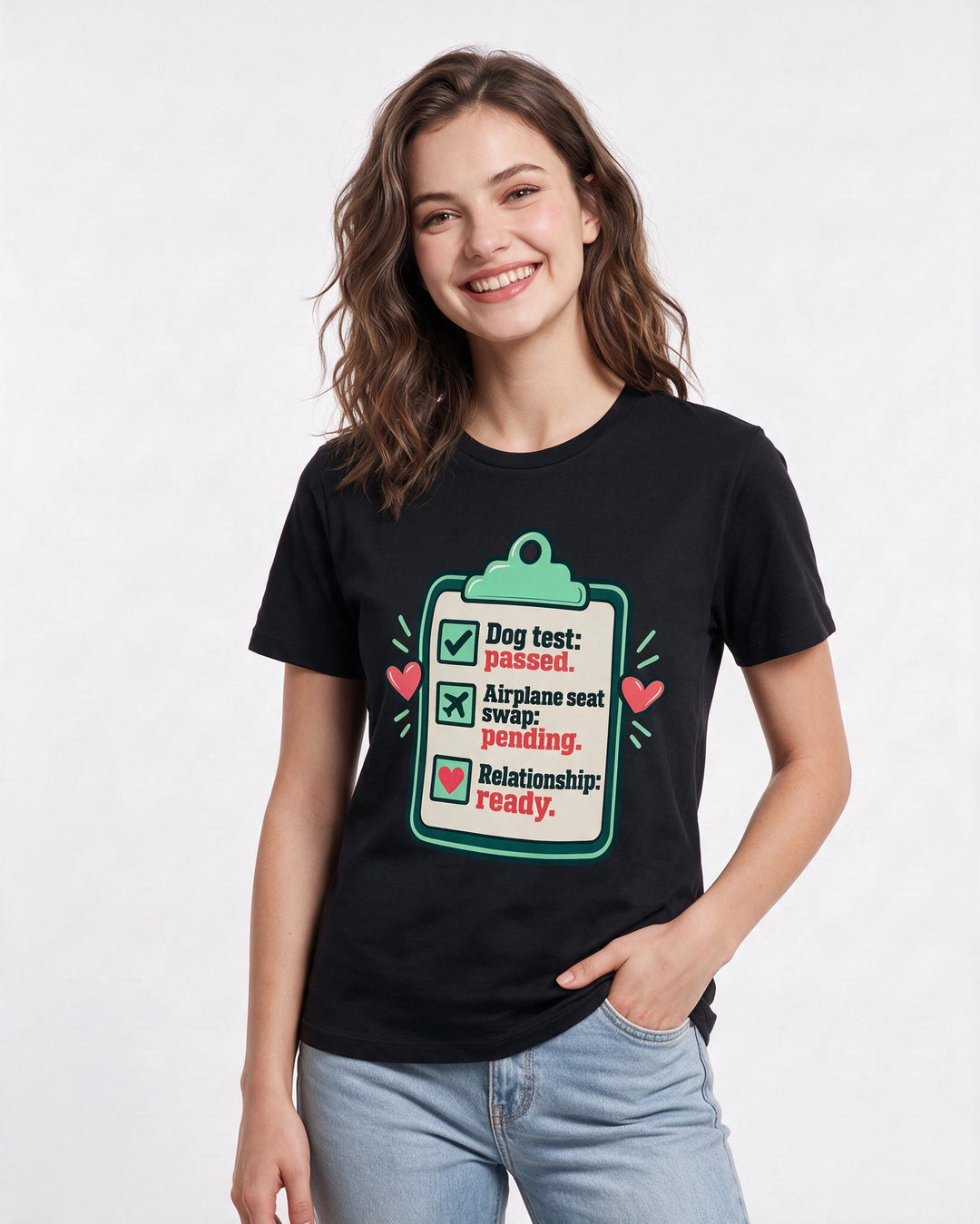Couples Black T-Shirt for Women – Everyday Expression Graphic Tee product image 1