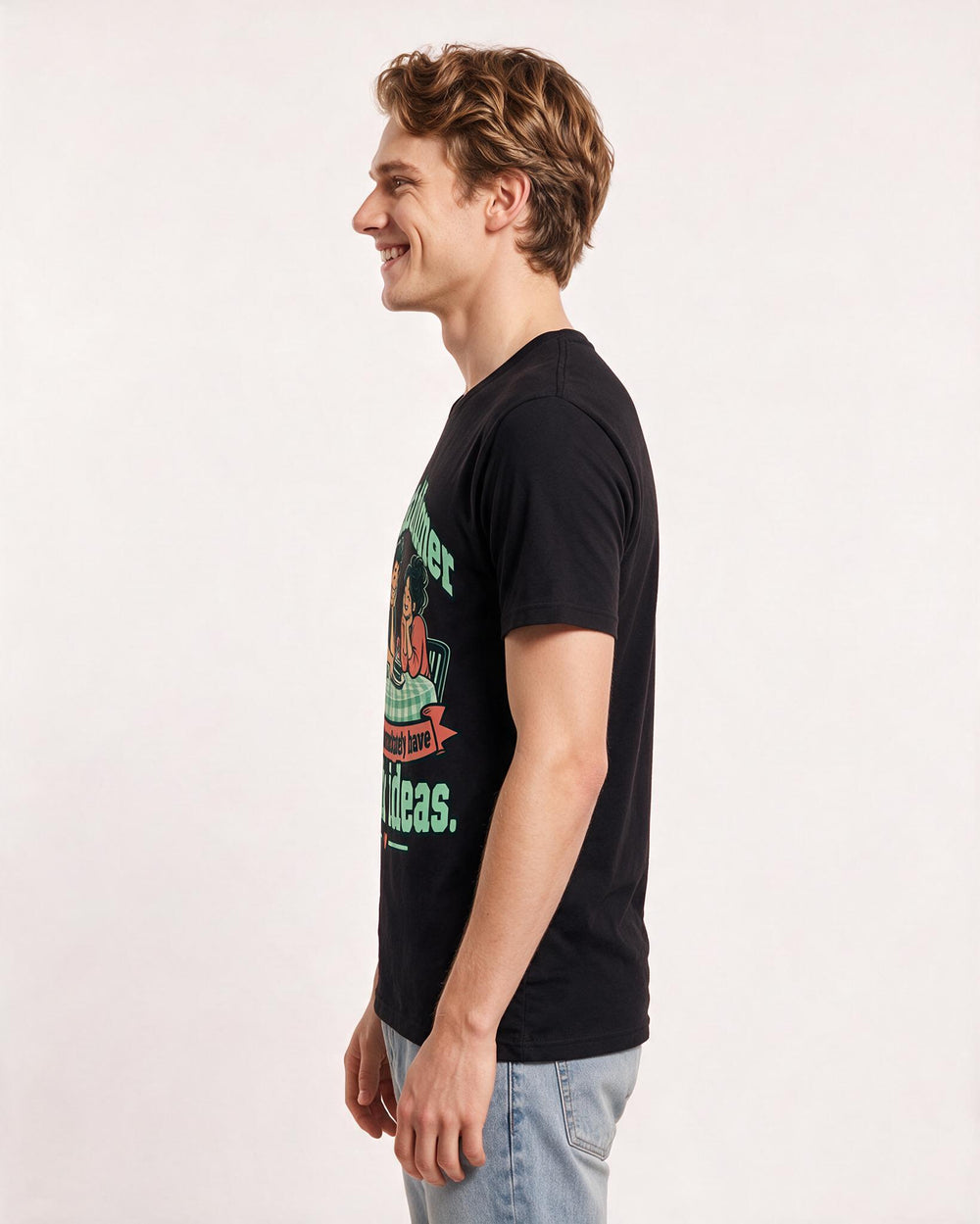 Couples Black T-Shirt for Men – Everyday Expression Graphic Tee product image 2