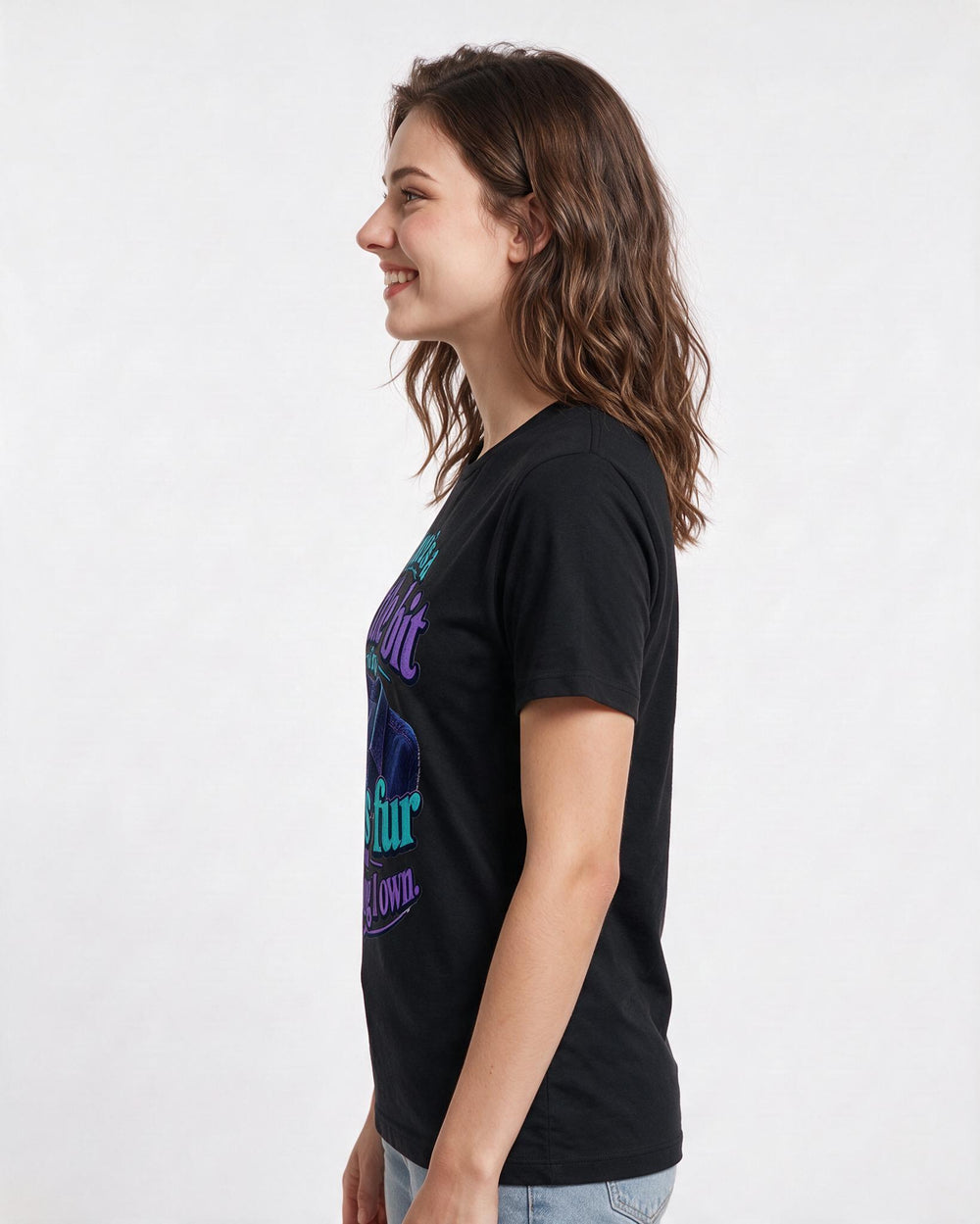 Cat Lover Black T-Shirt for Women – Everyday Expression Graphic Tee product image 2