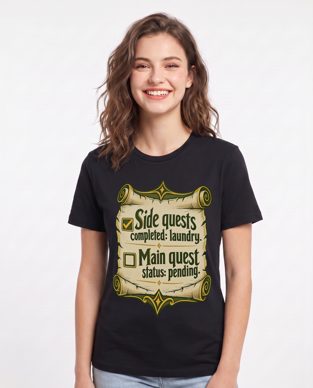 Gaming Black T-Shirt for Women – Game Night Graphic Tee product image 3