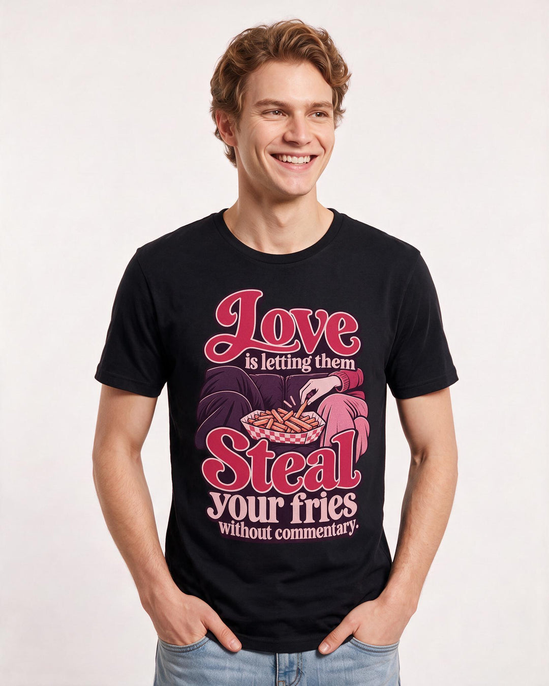 Couples Black T-Shirt for Men – Everyday Expression Graphic Tee product image 1