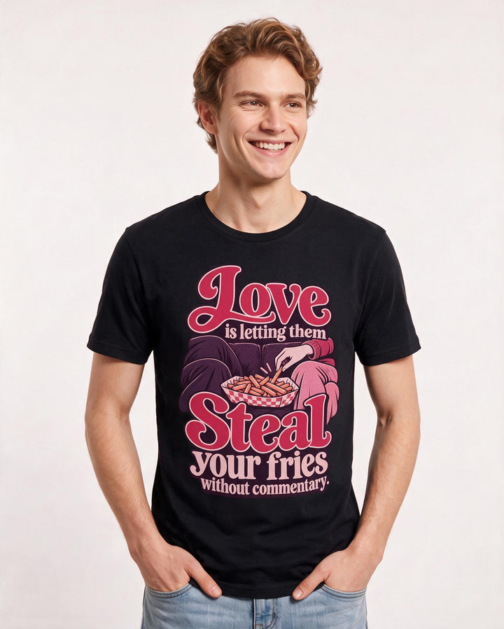 Couples Black T-Shirt for Men – Everyday Expression Graphic Tee product image 1