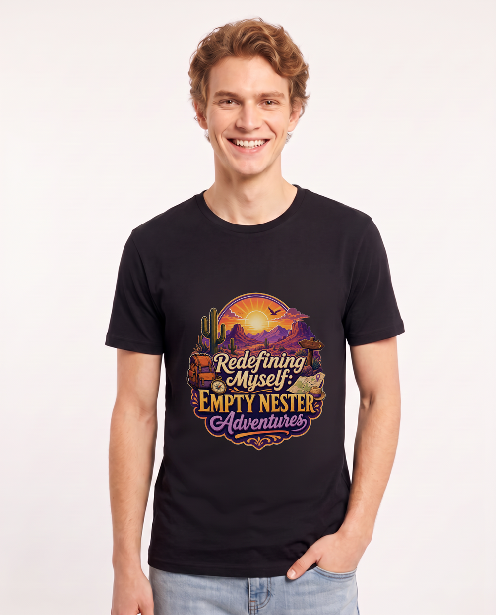 Redefining Myself: Empty Nester Adventures Men's Black T-Shirt product image 2
