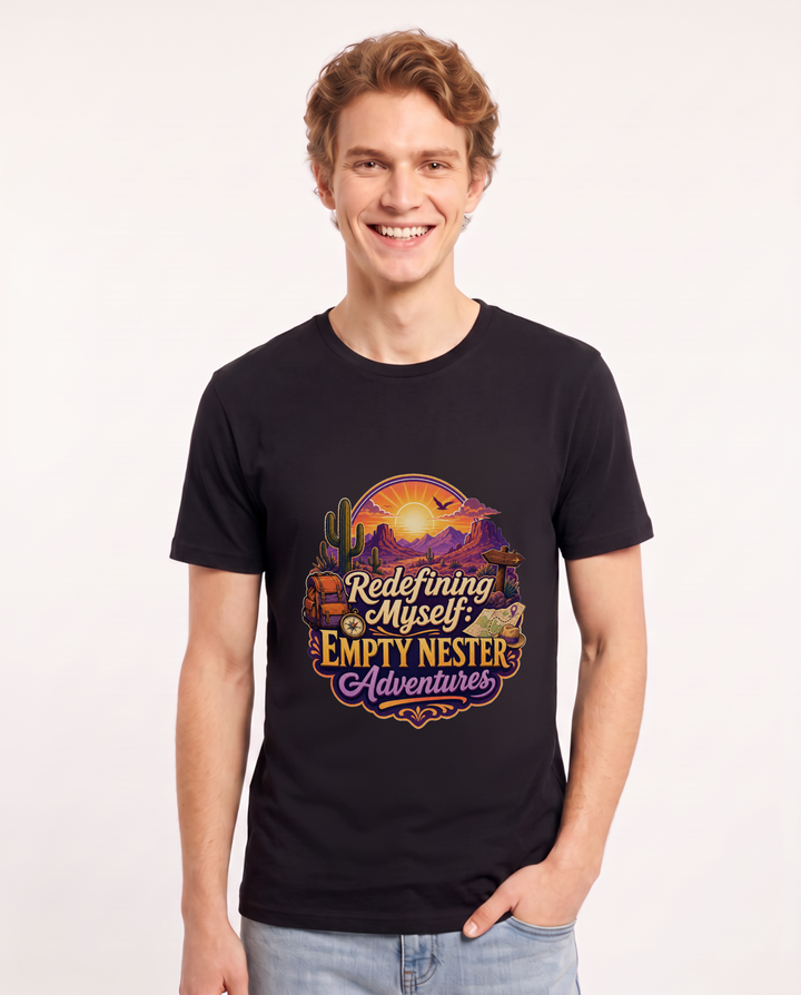 Redefining Myself: Empty Nester Adventures Men's Black T-Shirt product image 2