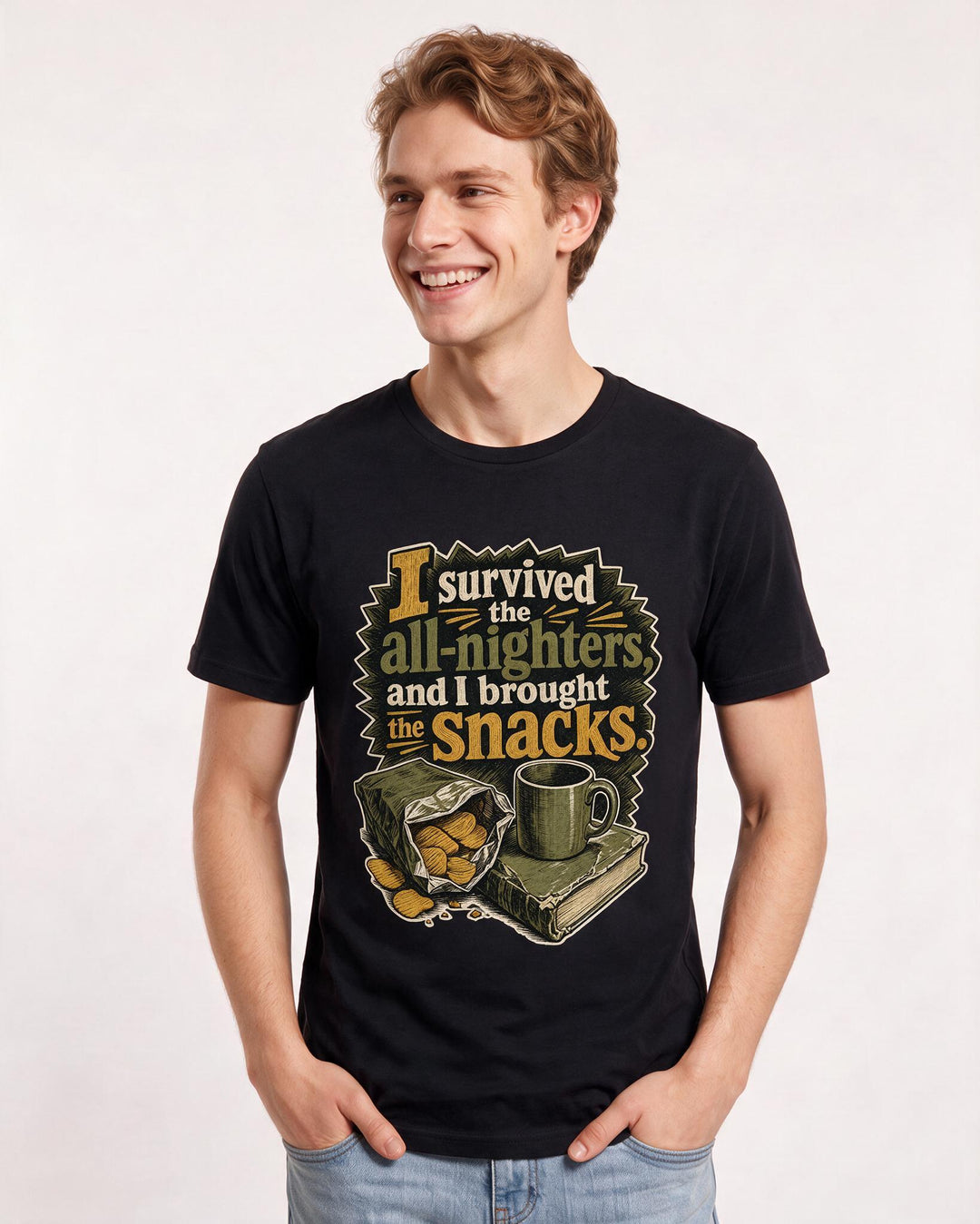 Graduation Black T-Shirt for Men – Everyday Expression Graphic Tee product image 1