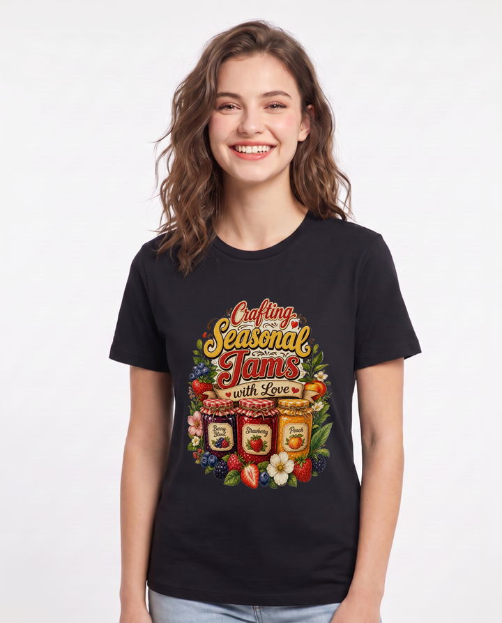 Crafting Seasonal Jams with Love Women's Black T-Shirt product image 2