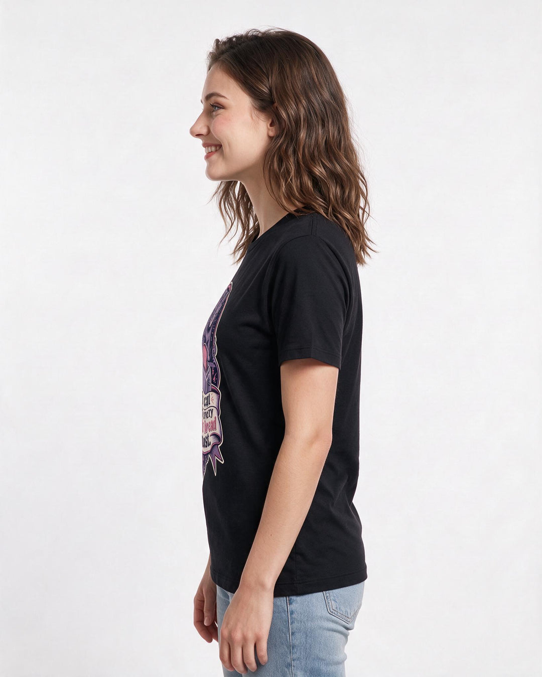 Cat Lover Women's Black T-Shirt – My cat sees every loaf of bread I toast. product image 2