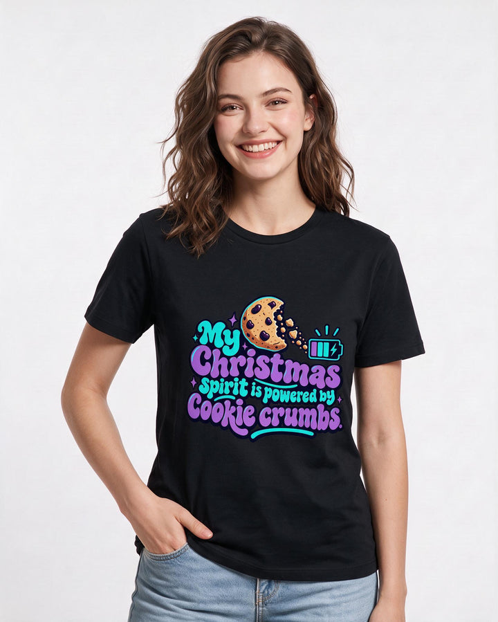 Christmas Black T-Shirt for Women – Holiday Theme Graphic Tee product image 1