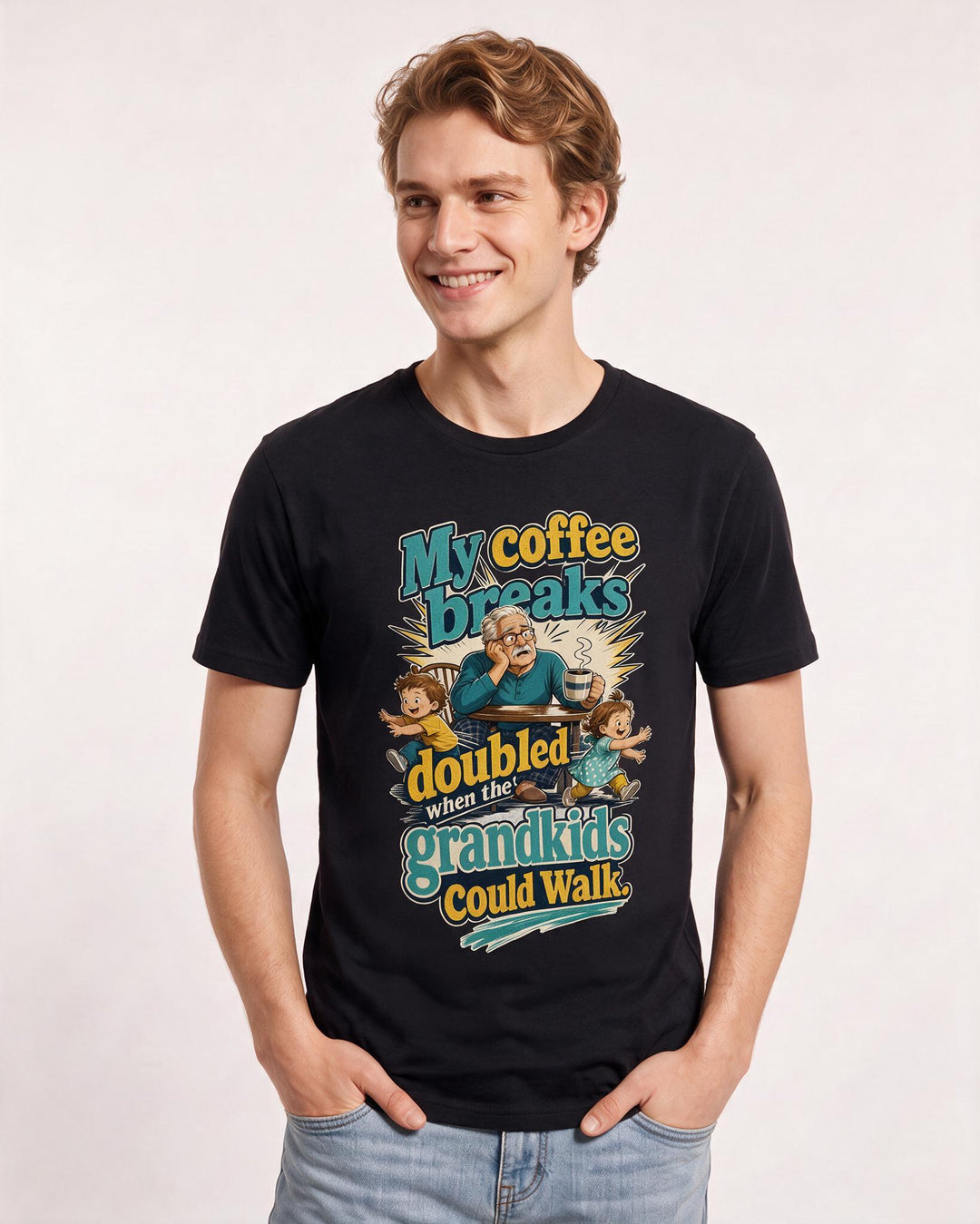 Grandparent Black T-Shirt for Men – Everyday Expression Graphic Tee product image 1