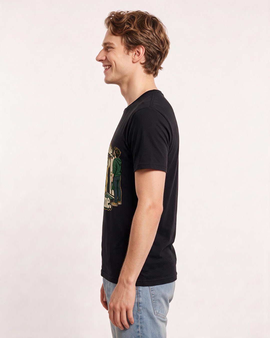 Cat Lover Black T-Shirt for Men – Everyday Expression Graphic Tee product image 2