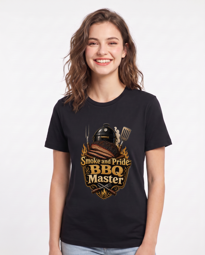 Smoke and Pride: BBQ Master Women's Black T-Shirt product image 2