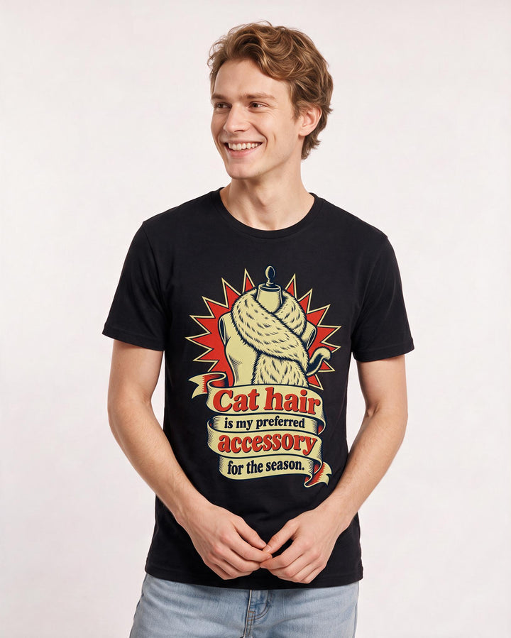 Cat Lover Black T-Shirt for Men – Everyday Expression Graphic Tee product image 1