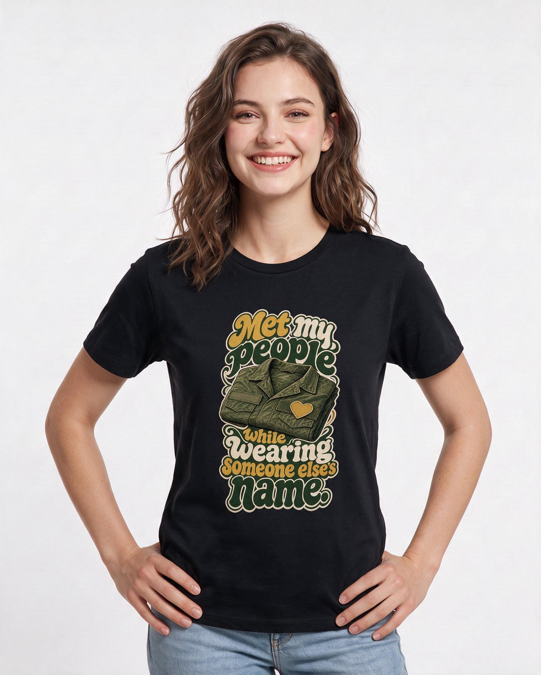 Veteran Black T-Shirt for Women – Everyday Expression Graphic Tee product image 3