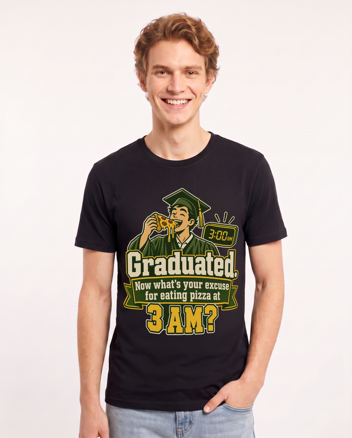 Graduation Black T-Shirt for Men – Everyday Expression Graphic Tee product image 3