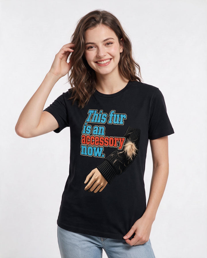 Pet Lover Black T-Shirt for Women – Everyday Expression Graphic Tee product image 1