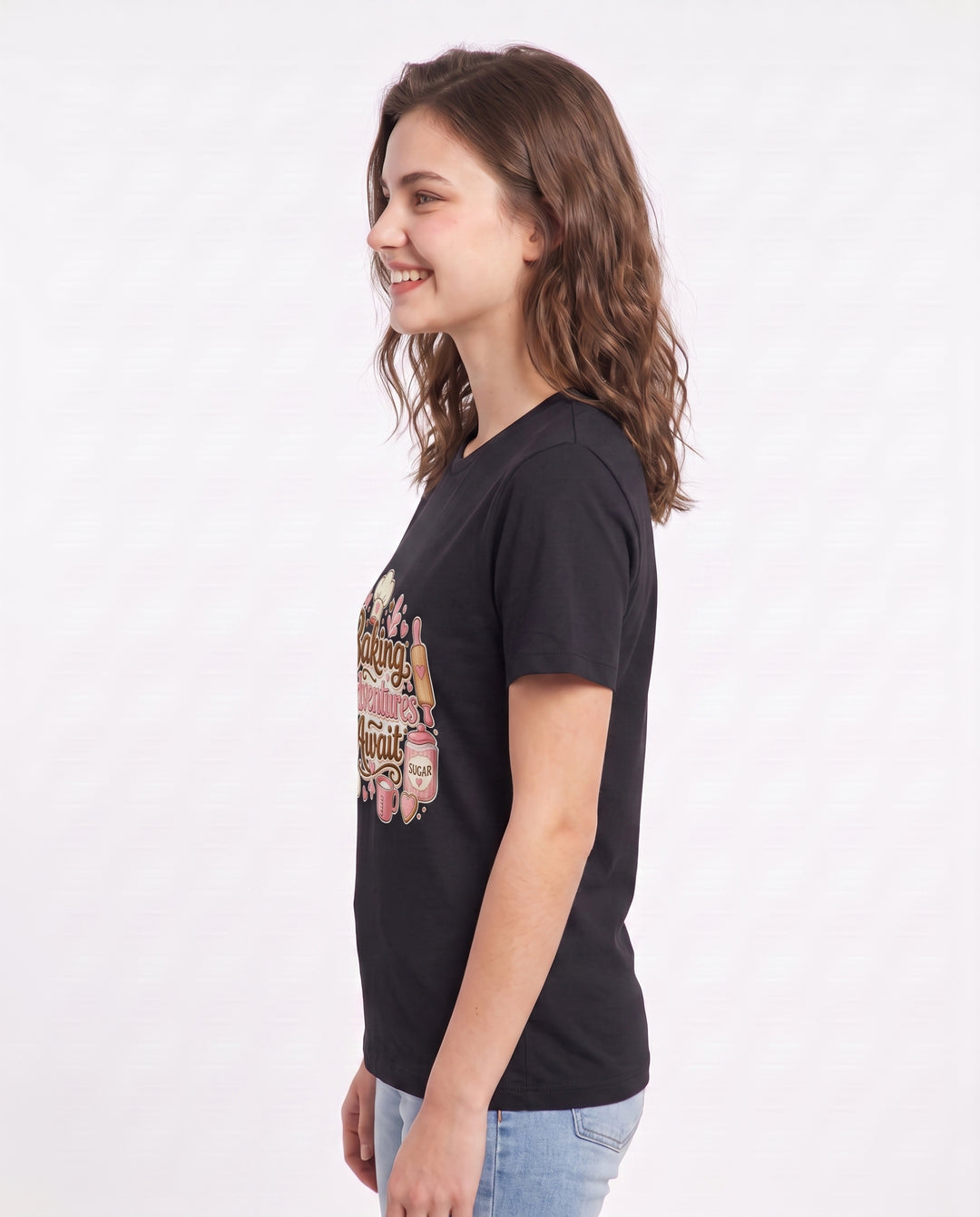 Baking Adventures Await Women's Black T-Shirt product image 3