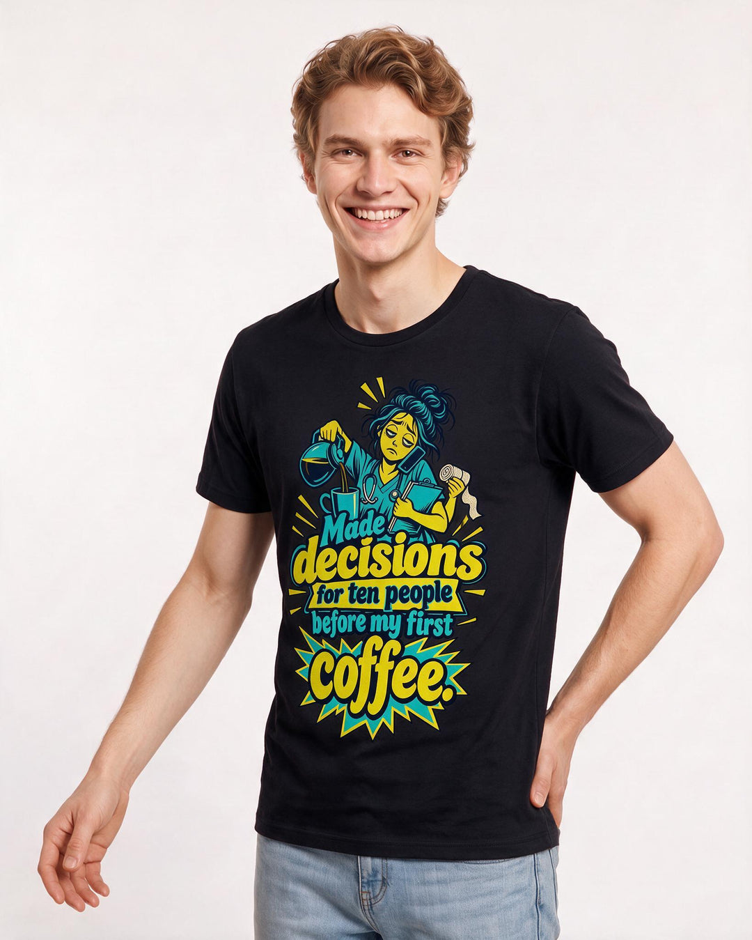 Nurse Black T-Shirt for Men – Nursing Life Graphic Tee product image 1