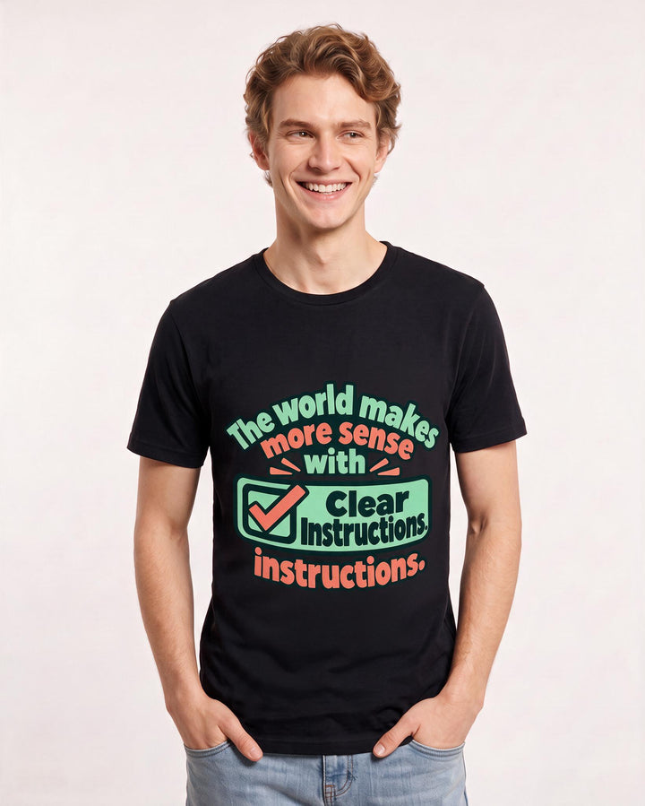 Neurodiversity Black T-Shirt for Men – Everyday Expression Graphic Tee product image 1