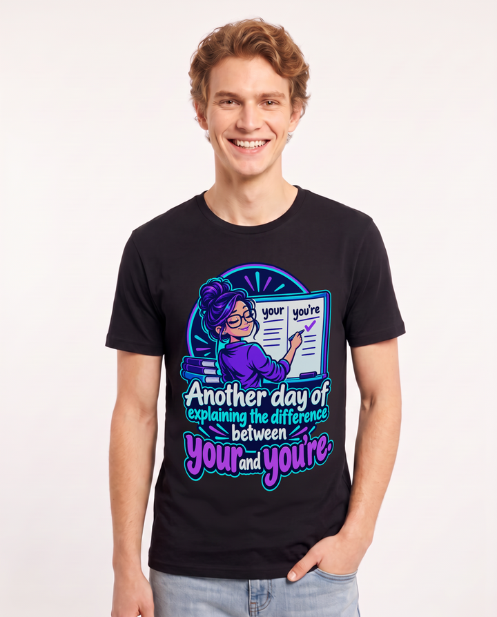 Teacher Black T-Shirt for Men – Everyday Expression Graphic Tee product image 3