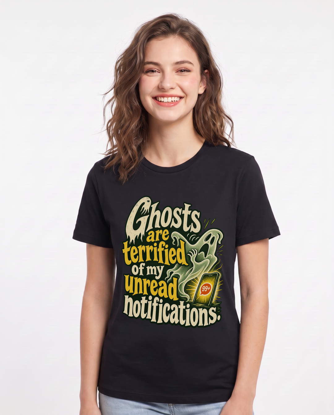Halloween Black T-Shirt for Women – Halloween Theme Graphic Tee product image 3
