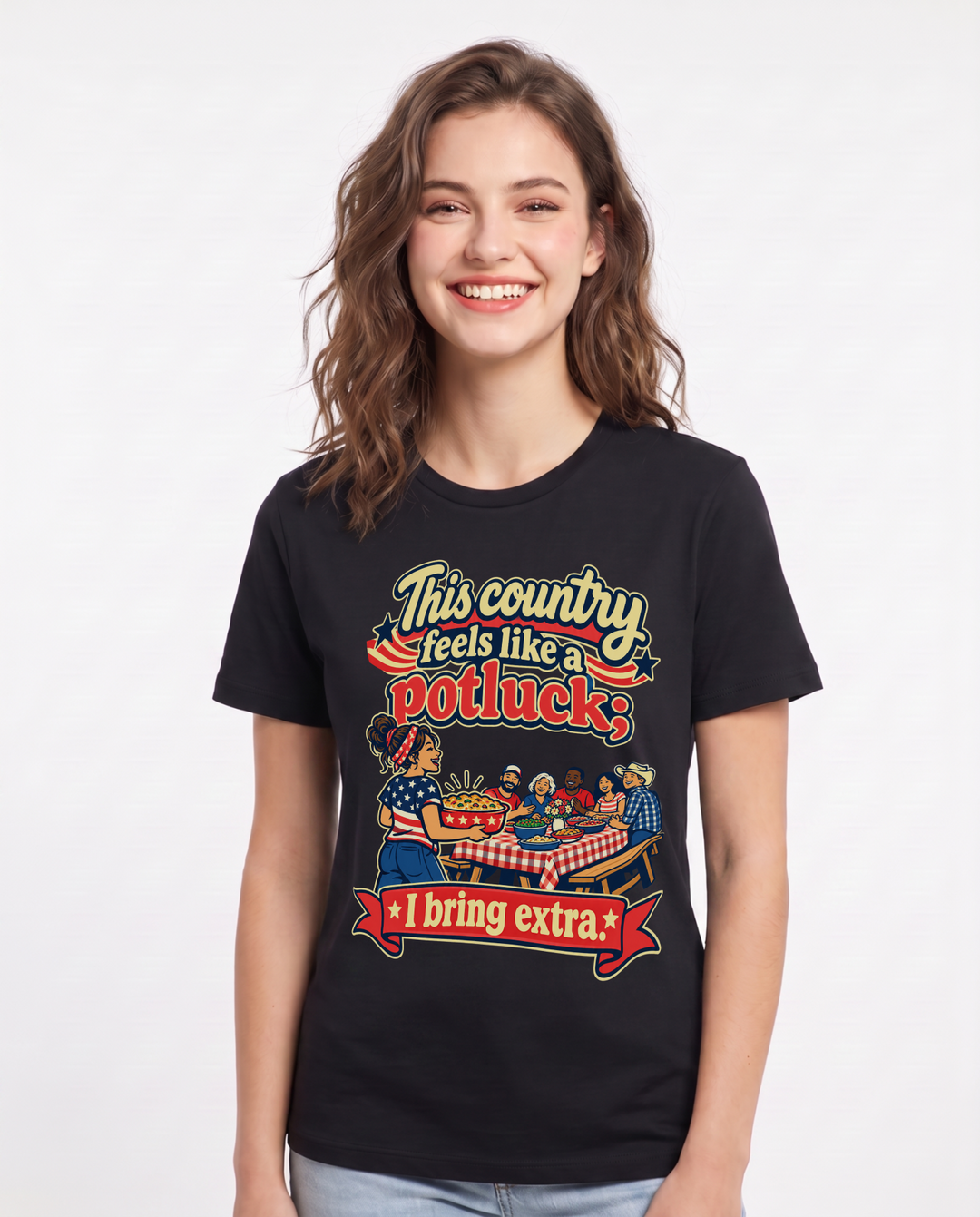Patriotic Black T-Shirt for Women – Everyday Expression Graphic Tee product image 3