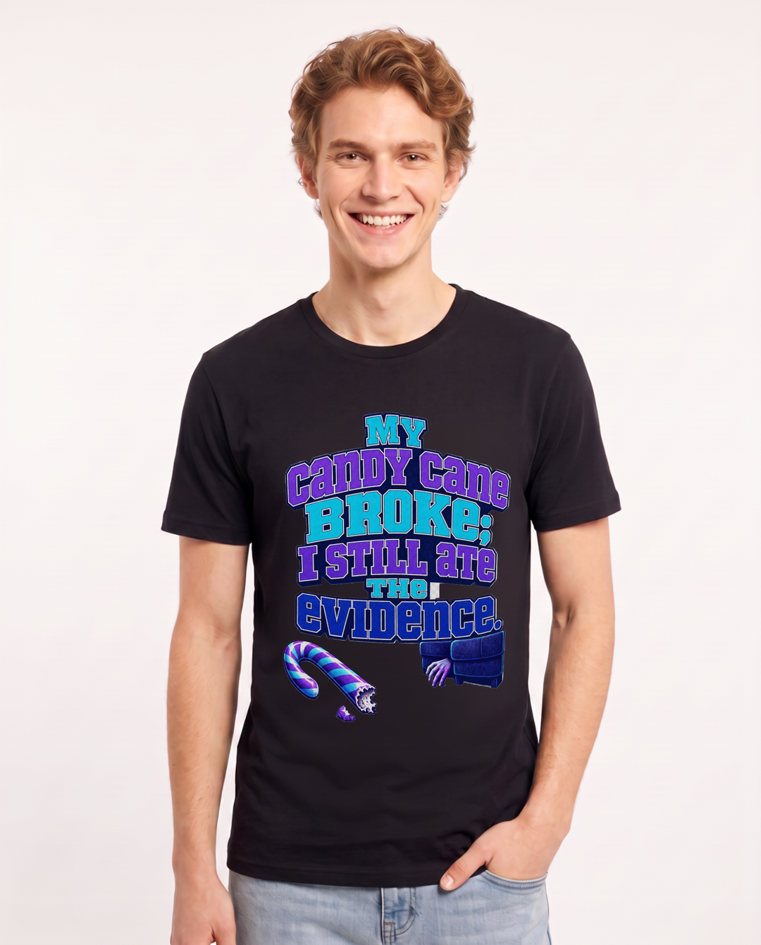 Christmas Black T-Shirt for Men – Holiday Theme Graphic Tee product image 3