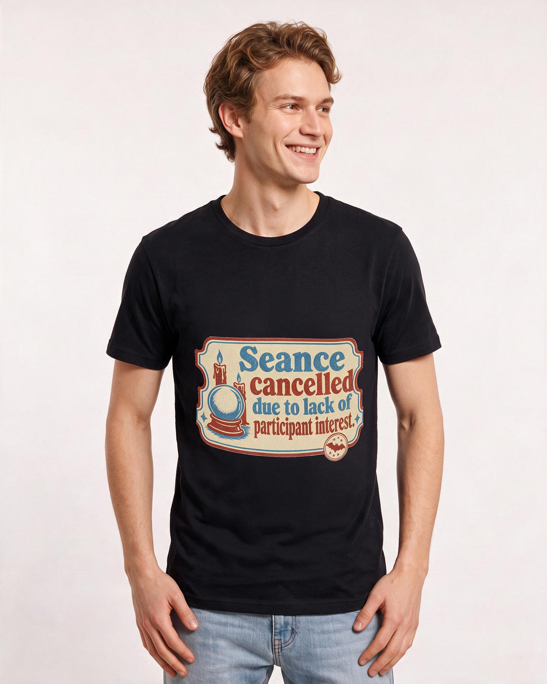 Halloween Men's Black T-Shirt - Seance cancelled due to lack of product image 3