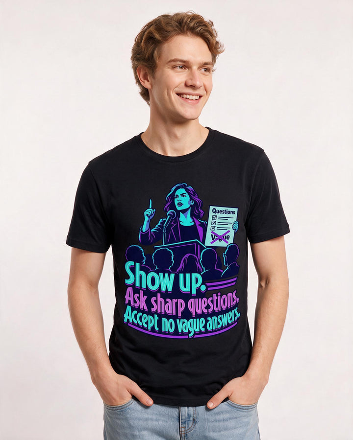 Political Statement Black T-Shirt for Men – Everyday Expression Graphic Tee product image 1