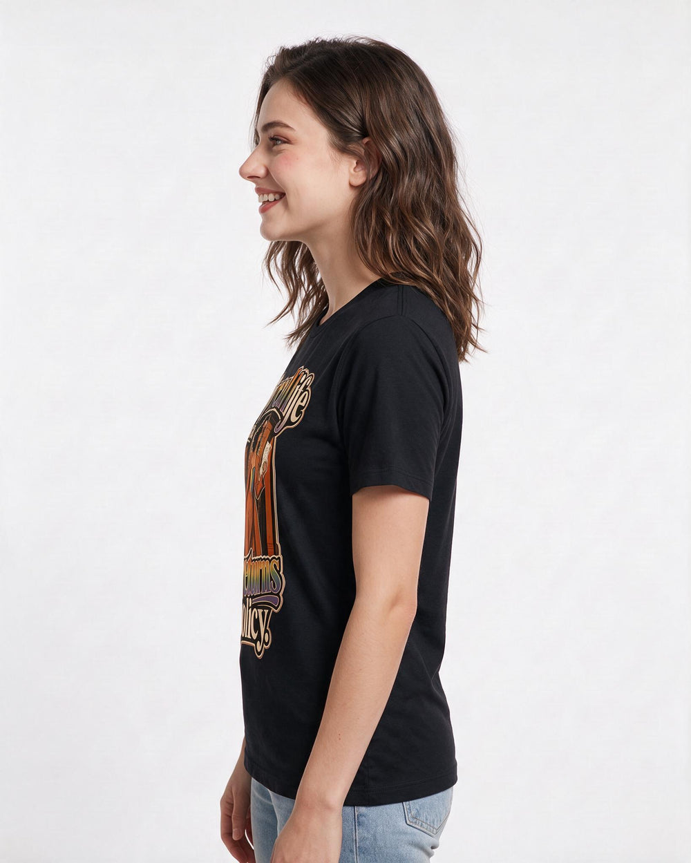 Pride Women's Black T-Shirt – My real life has a no-returns policy. product image 2